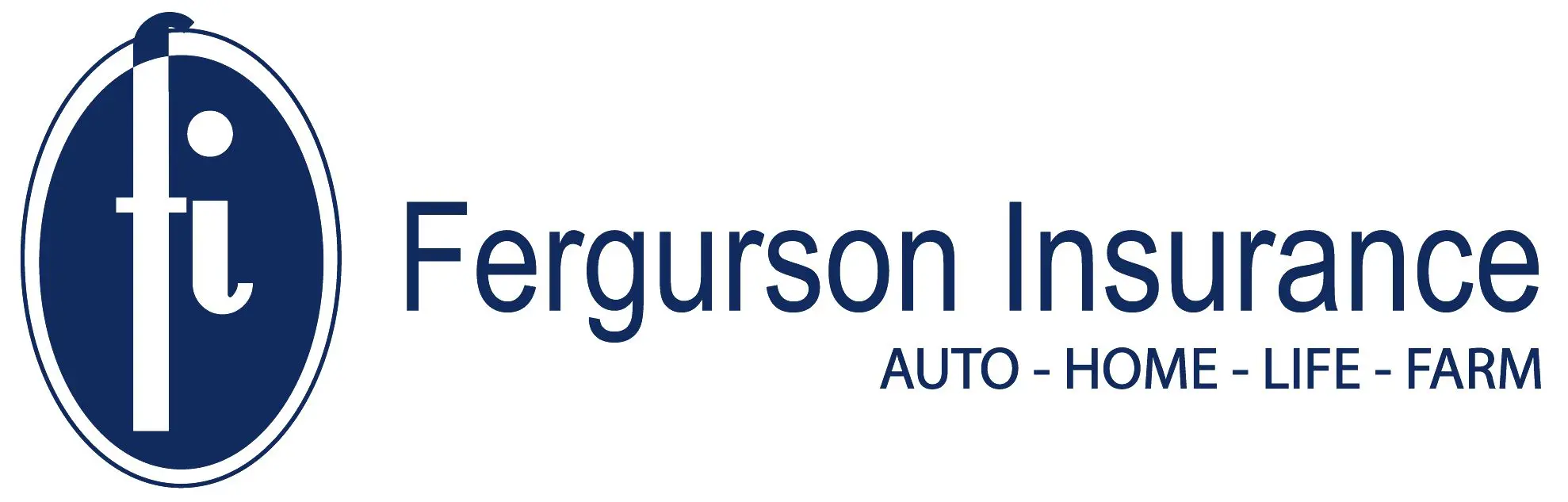 A blue and white logo of the ferguson institute.